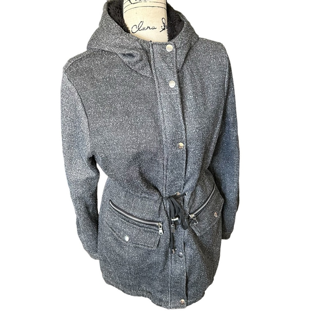 Paper Tee Women’s Hooded Parka Coat Sz Lrg - Picture 2 of 13